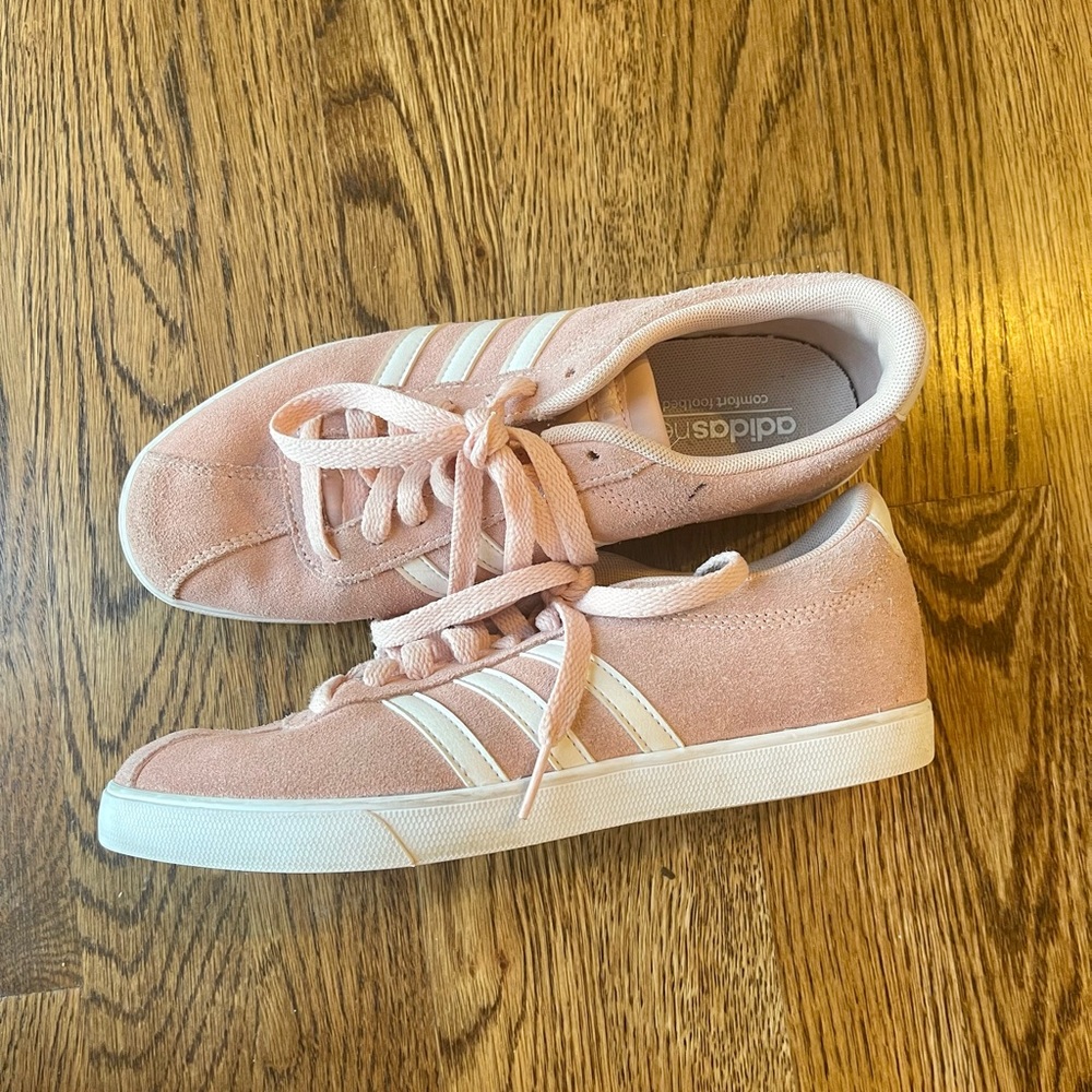 Adidas Neo Pink Suede Tennis Shoes